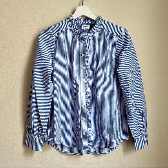 J crew bt942 ruffle-placket button-up top size XS - Picture 2 of 6